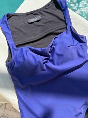 Dokotoo Navy Blue Cowl Neck One Piece Swimsuit Women’s M